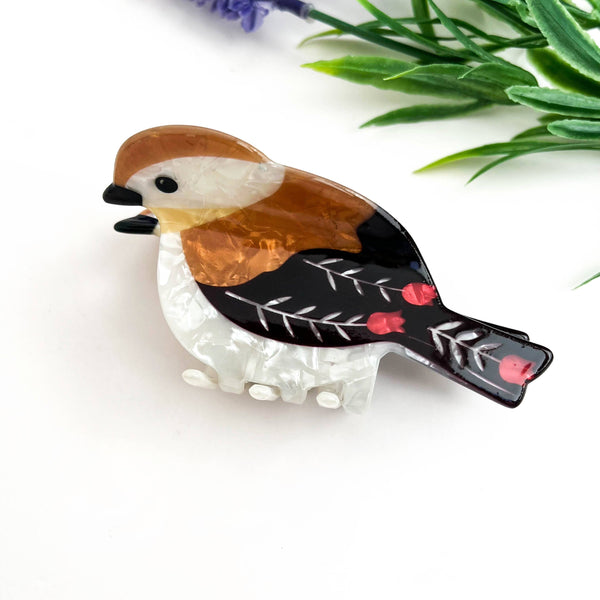 Brown Bird Acrylic Hair Claw