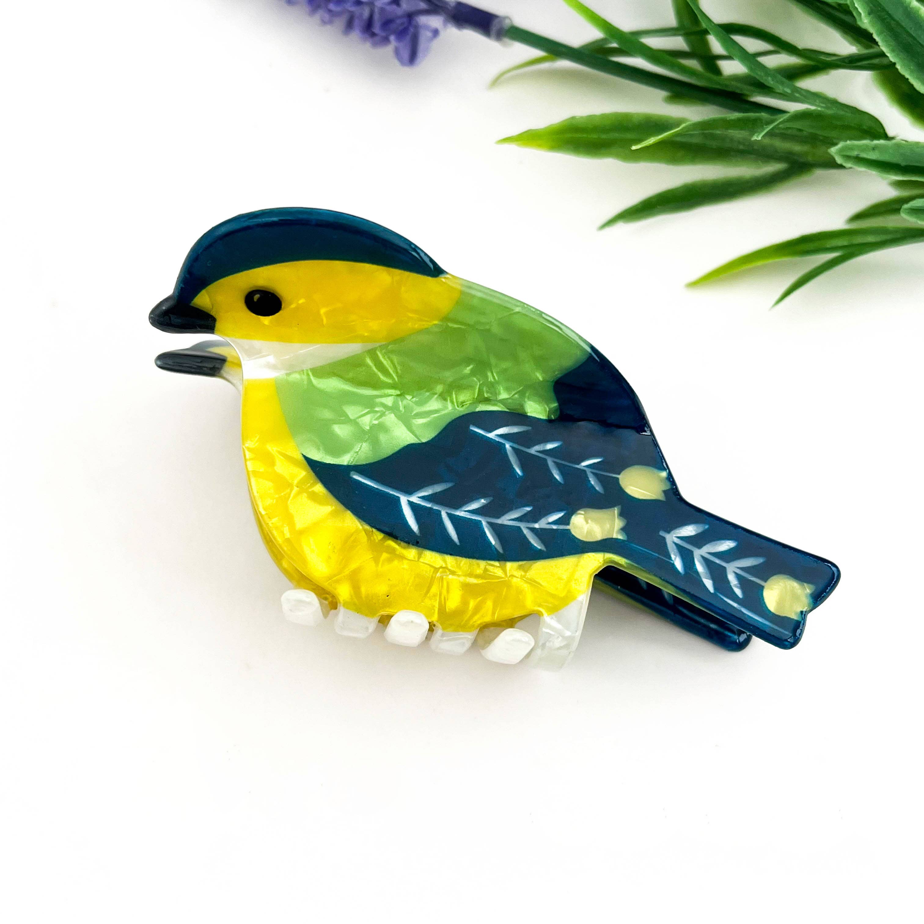 Orange Hummingbird Hair Claw
