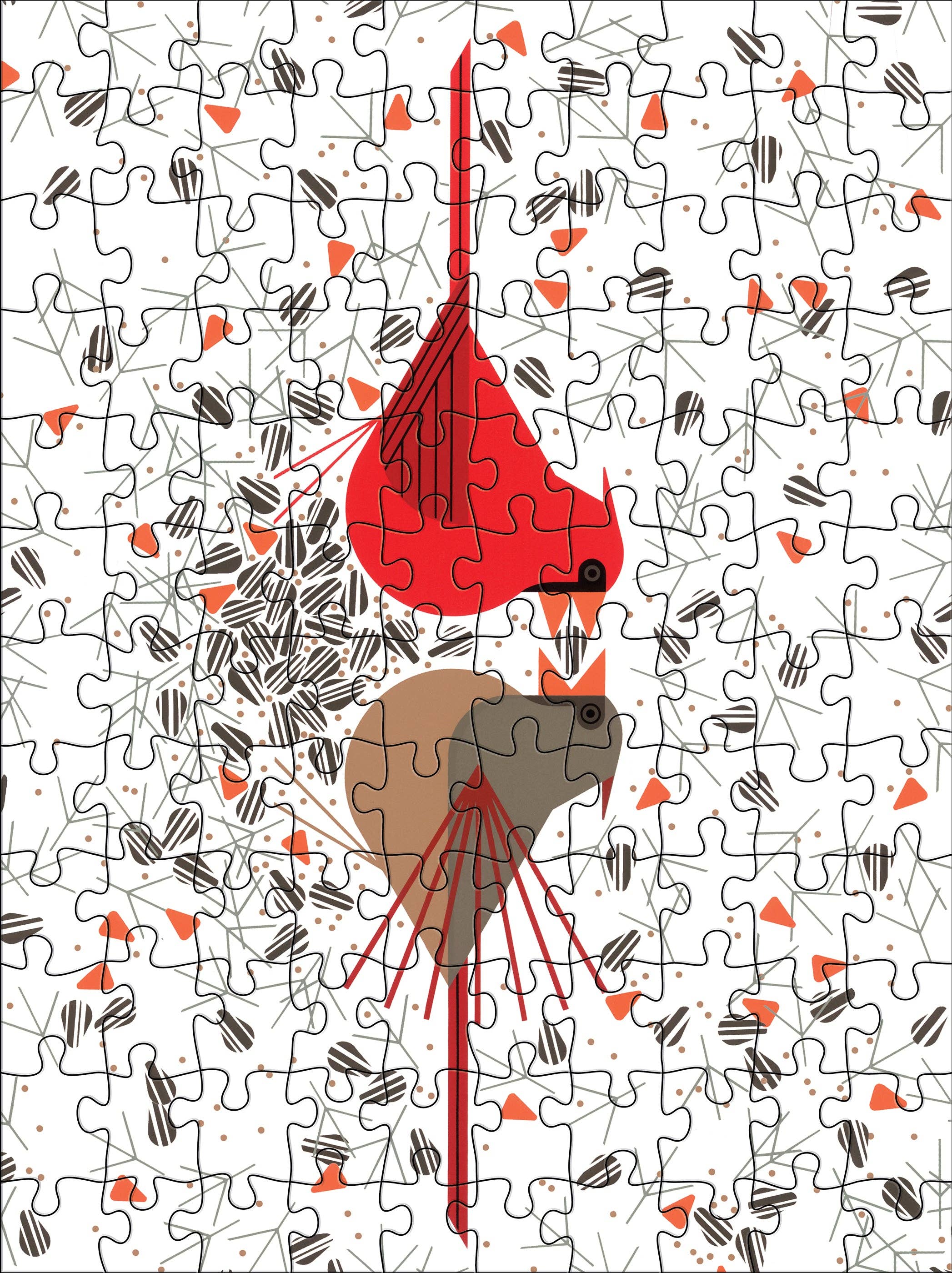 Charley Harper 120-Piece Double-Sided Jigsaw Puzzle Set