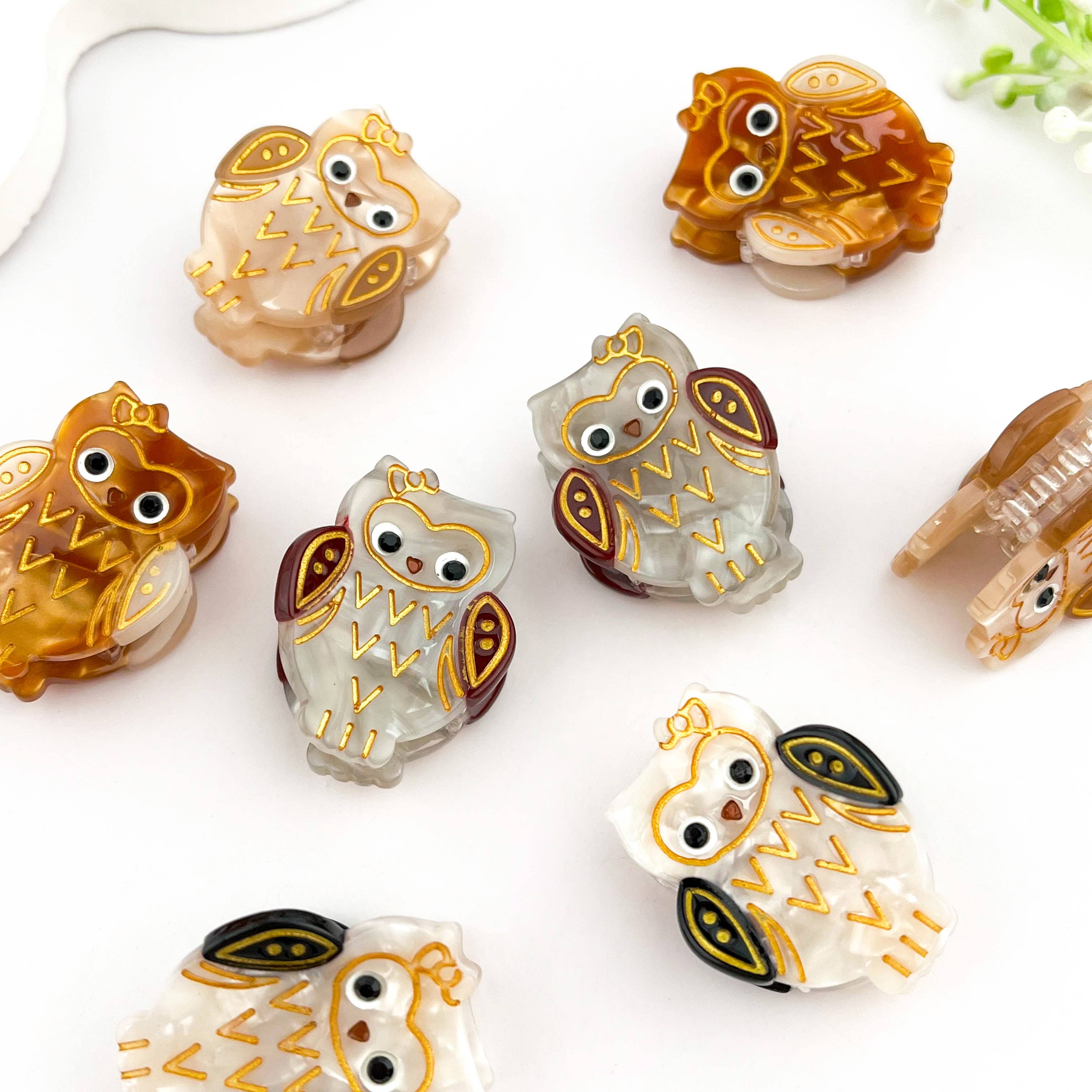 Pink Mini Owl Hair Claw