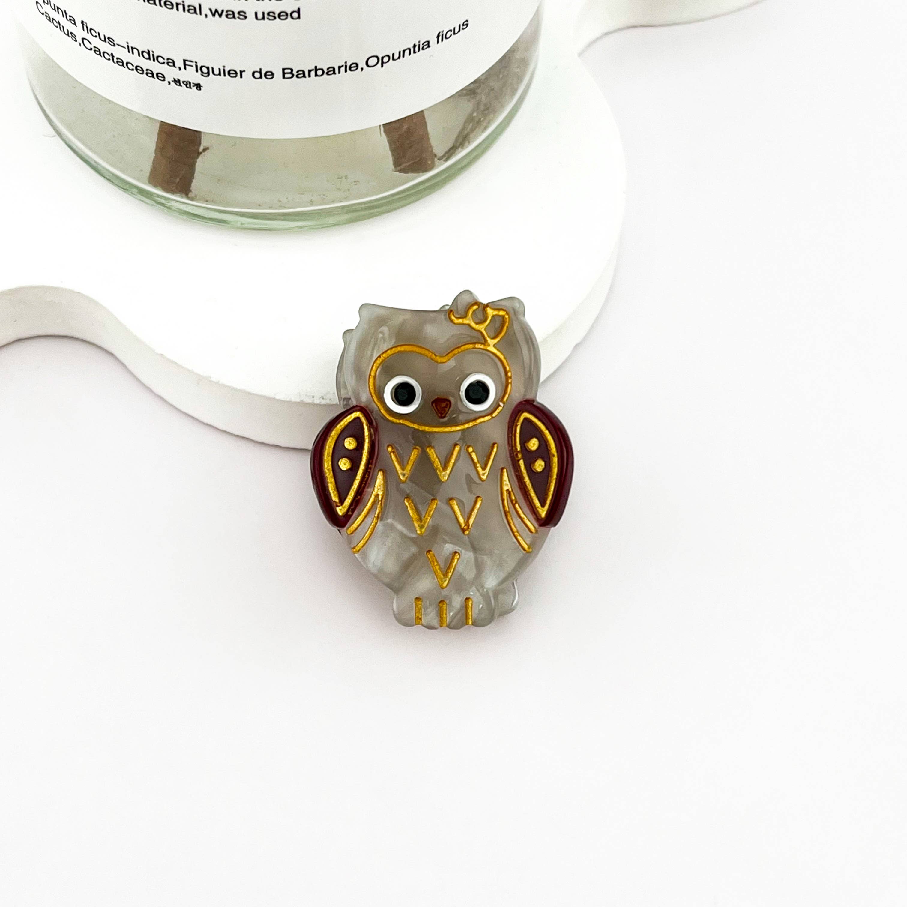 Pink Mini Owl Hair Claw