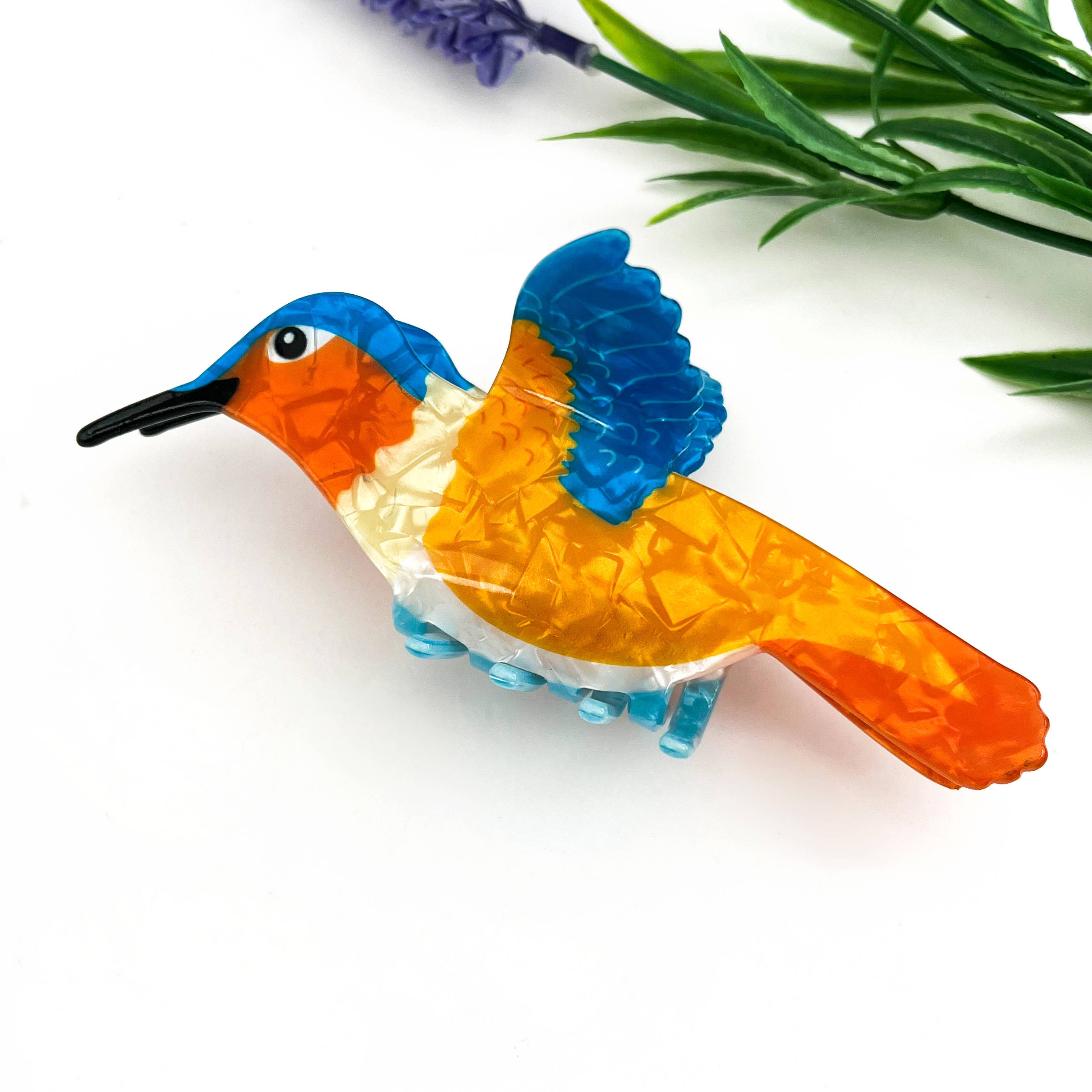 Blue Bird Acrylic Hair Claw