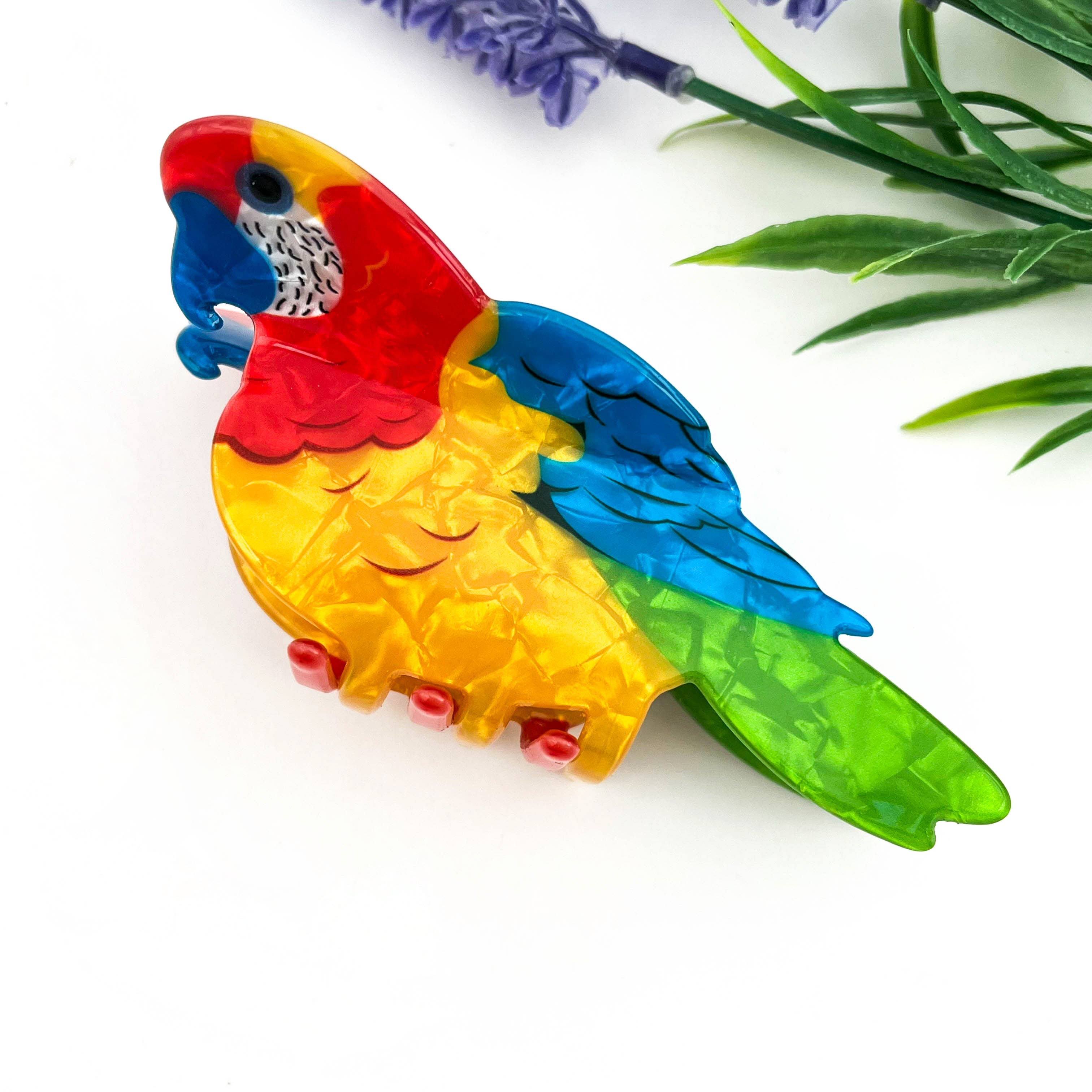 Orange Hummingbird Hair Claw