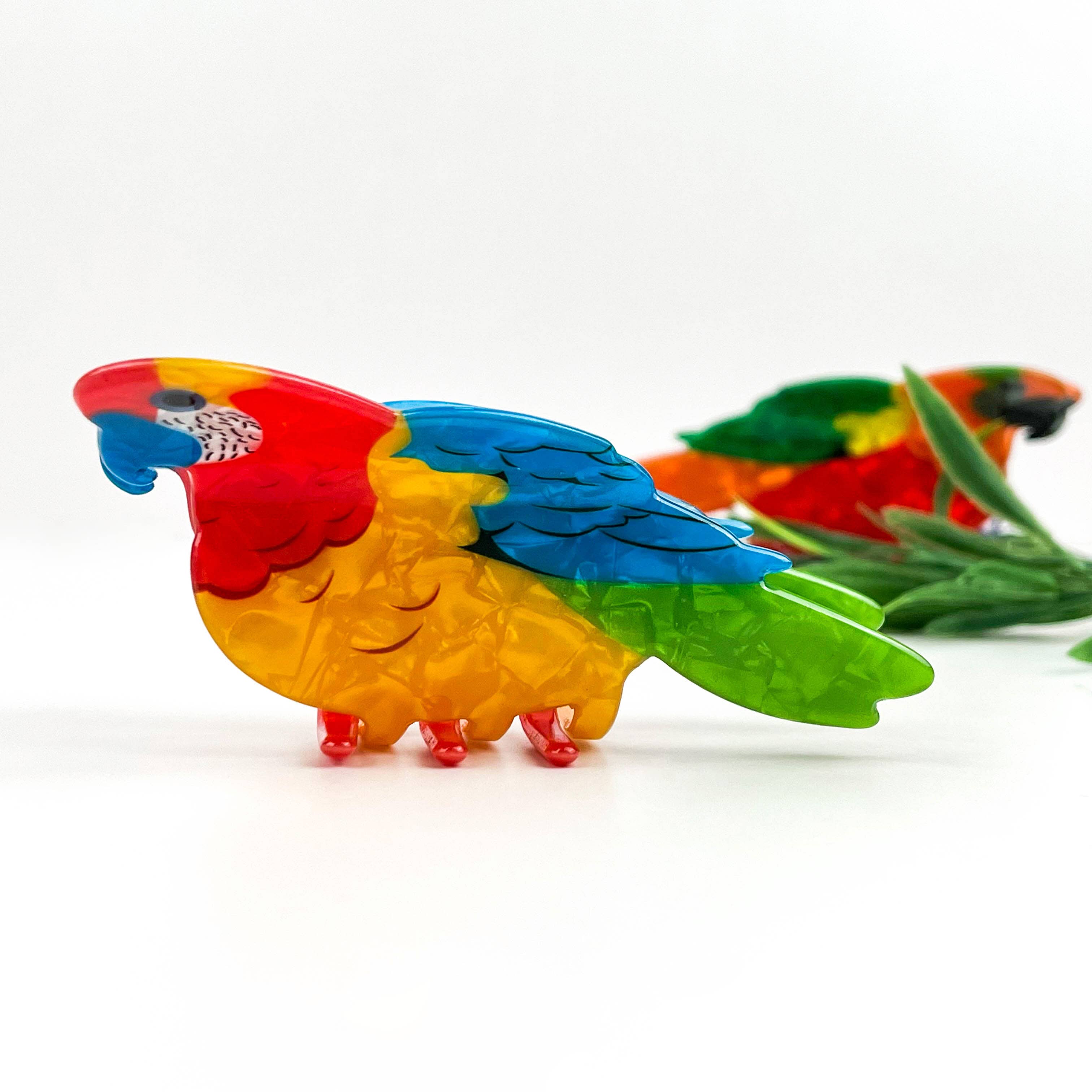 Orange Hummingbird Hair Claw