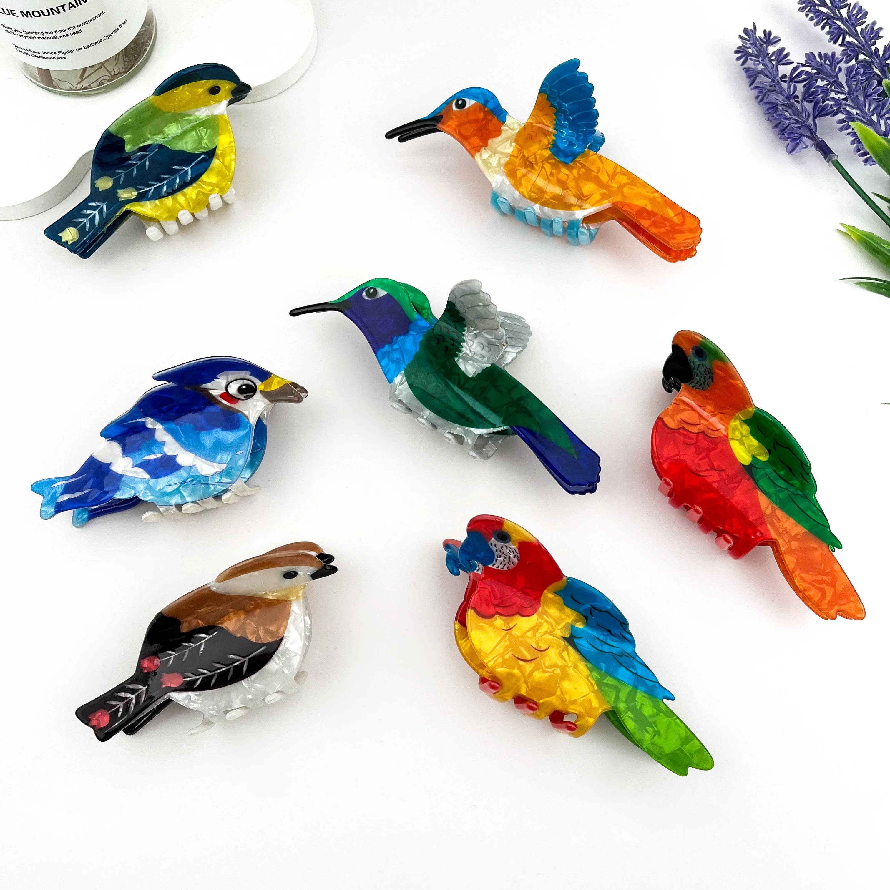 Orange Hummingbird Hair Claw
