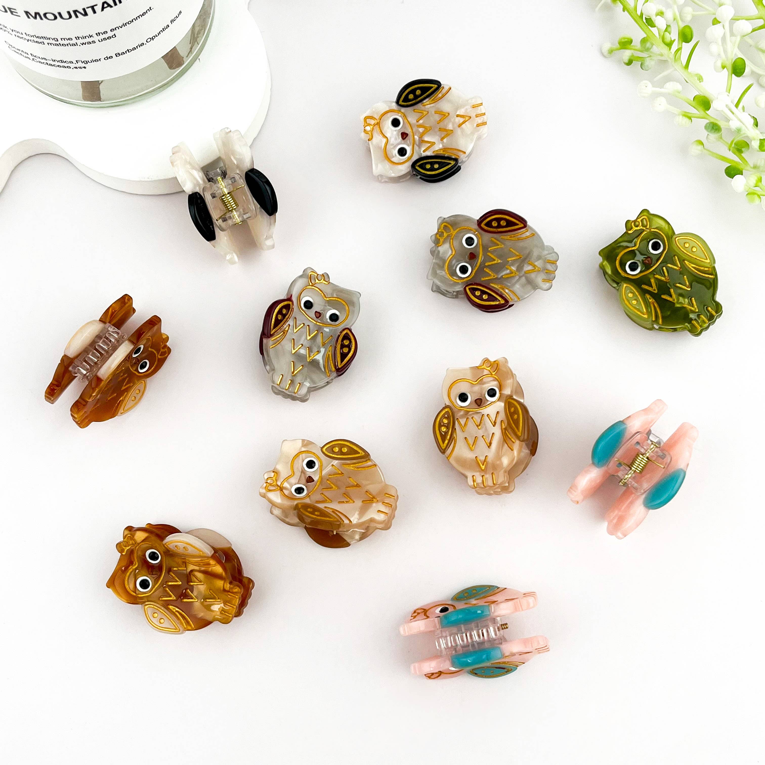 Pink Mini Owl Hair Claw
