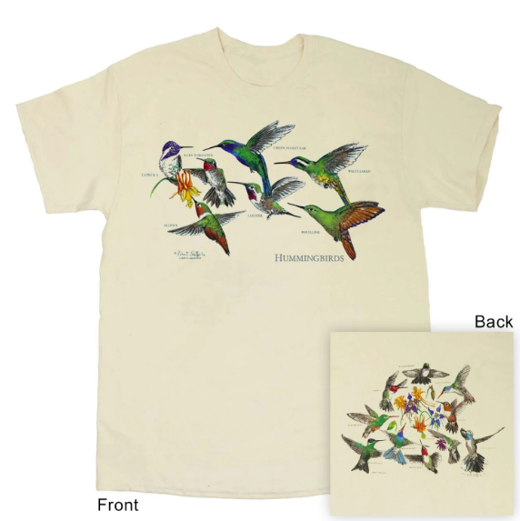 Hummingbirds Two-Sided Natural Unisex Tee by Liberty Graphics
