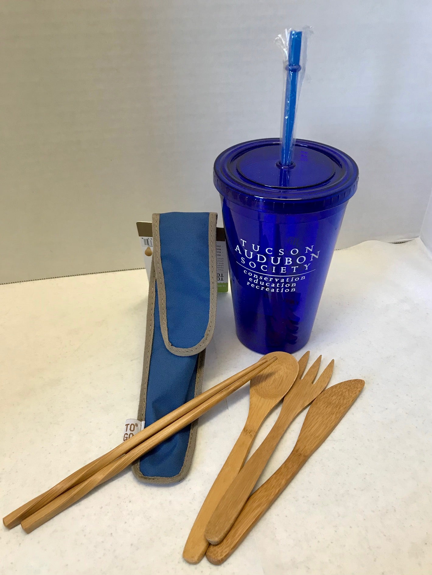 Tucson Audubon Logo Cup and Utensil Set BUNDLE