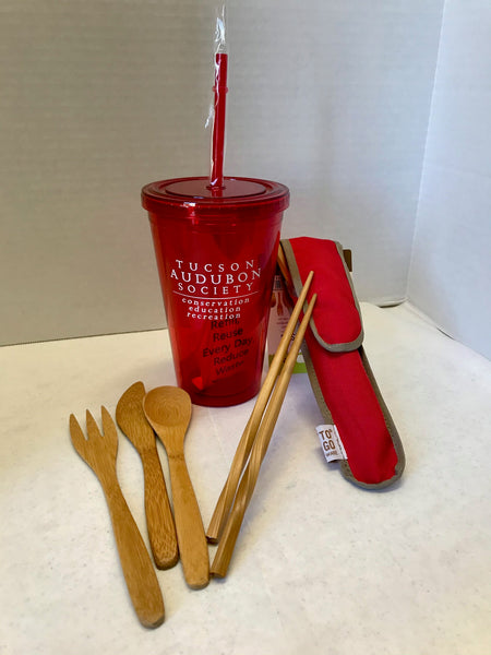 Tucson Audubon Logo Cup and Utensil Set BUNDLE